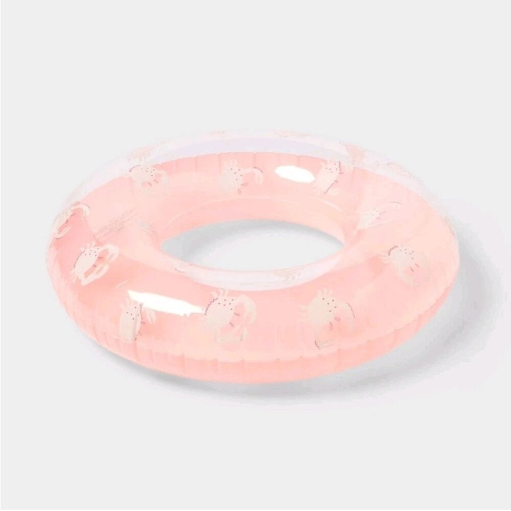 🆕️⭕️Sun Squad Inflatable Swim Tube - Crabs, Red/White